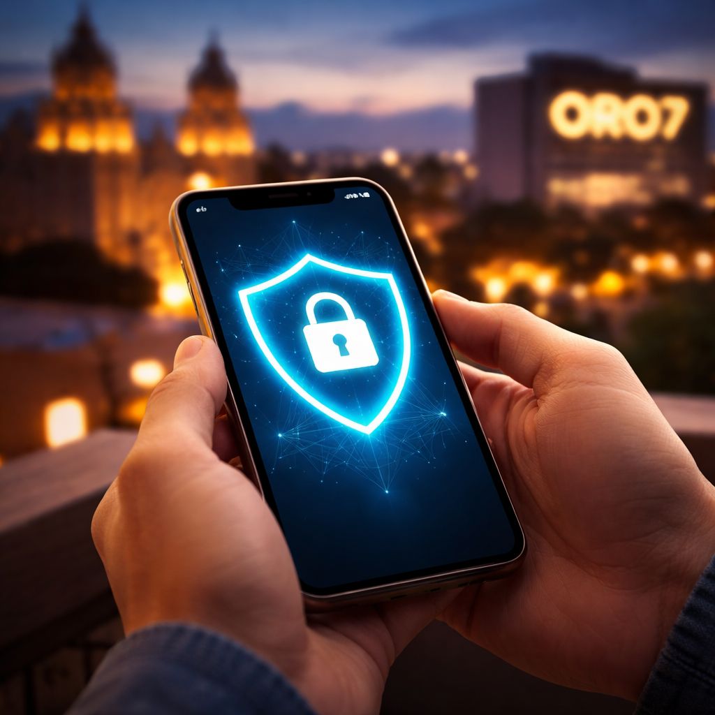 Interfaz segura de casino móvil ORO7 en un smartphone en México