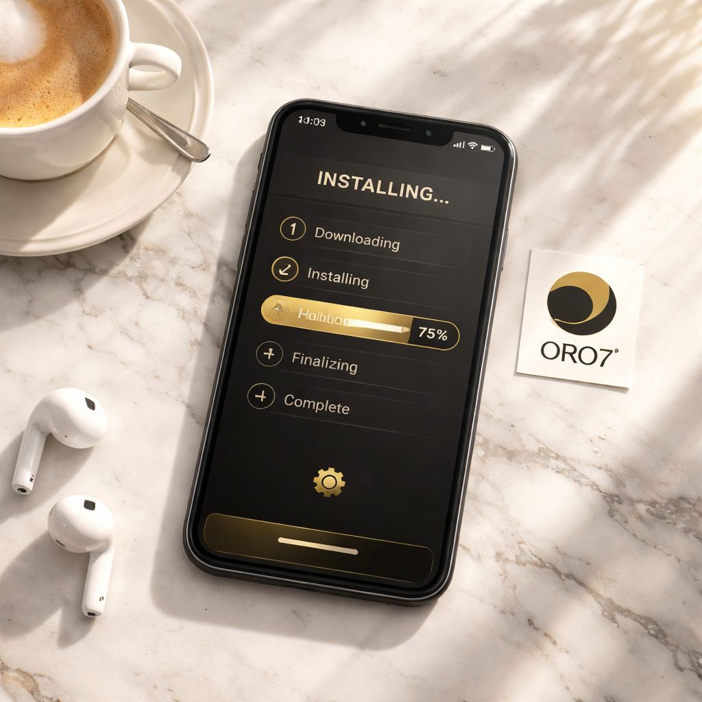 Instalación paso a paso de la app de casino ORO7 en un teléfono móvil